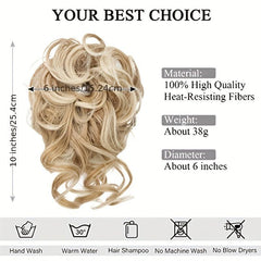 Messy Bun Hair Piece Synthetic Wavy Curly Chignon Ponytail