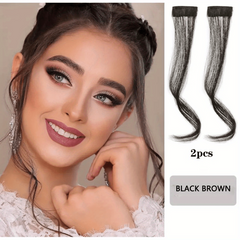 2pcs Synthetic Hair Bangs Middle Part Bangs Clip In Hair Piece for Women