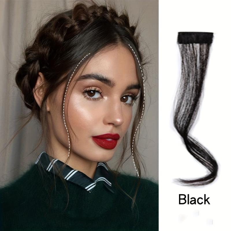 2pcs Synthetic Hair Bangs Middle Part Bangs Clip In Hair Piece for Women