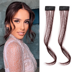 2pcs Synthetic Hair Bangs Middle Part Bangs Clip In Hair Piece for Women