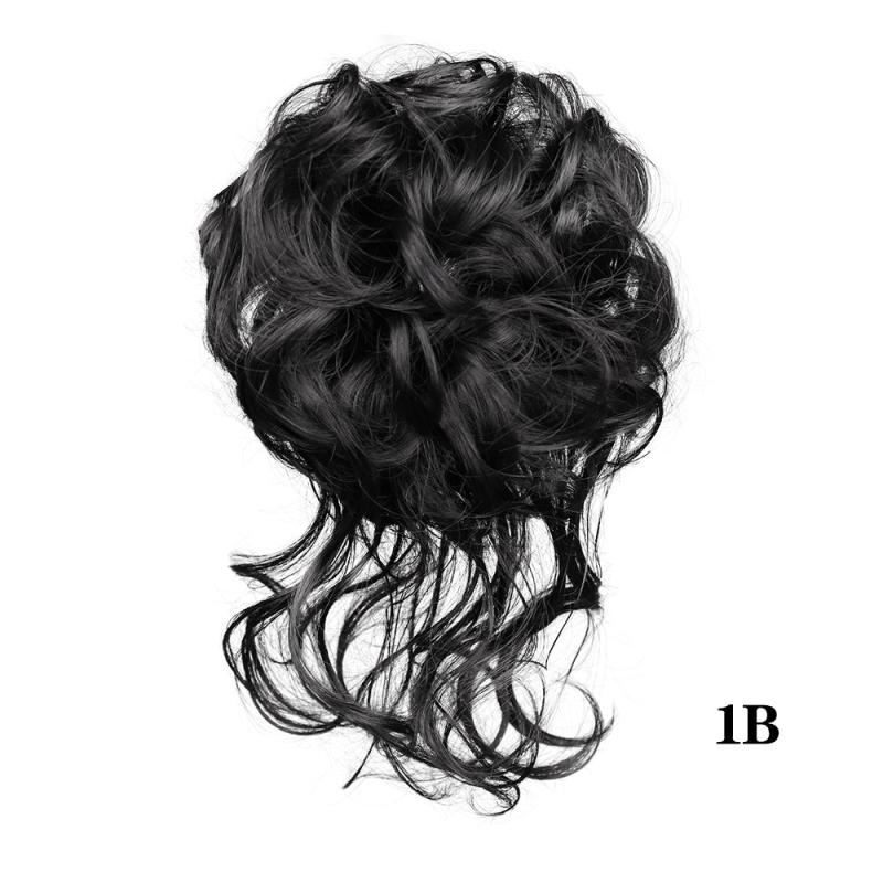 Curly Hair Bun Tousled Updo Messy Hair Bun Hair Piece Wavy Ponytail Hairpieces