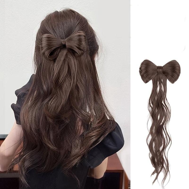 Bowknot Hair Bun Claw Hair Bun Synthetic Clip In Hair Extensions