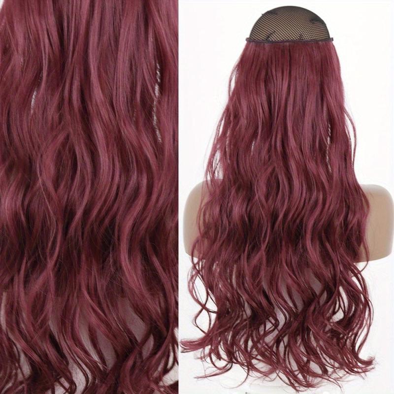 55 88 Cm Natural Wavy Curly Hair Extensions with Invisible Wire False Hairpiece
