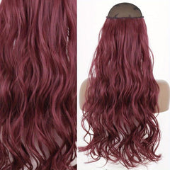 55 88 Cm Natural Wavy Curly Hair Extensions with Invisible Wire False Hairpiece