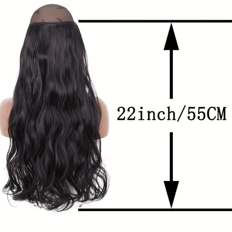 55 88 Cm Natural Wavy Curly Hair Extensions with Invisible Wire False Hairpiece