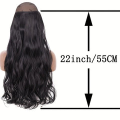 55 88 Cm Natural Wavy Curly Hair Extensions with Invisible Wire False Hairpiece