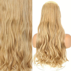 55 88 Cm Natural Wavy Curly Hair Extensions with Invisible Wire False Hairpiece