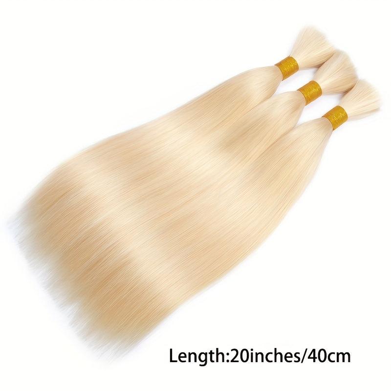 Double Drawn Straight 613 Blonde Brown 1B Braiding Hair Bulk 14-24 Inch
