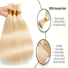 Double Drawn Straight 613 Blonde Brown 1B Braiding Hair Bulk 14-24 Inch