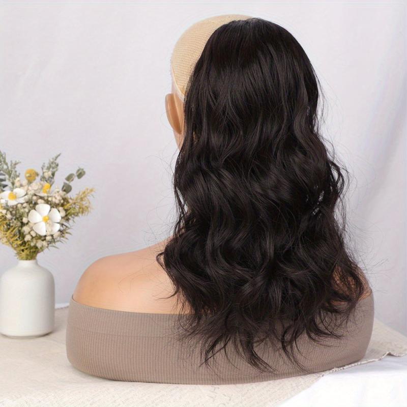 35 56 Cm Body Wave Ponytail Extensions Brown Mix Pale Golden Hair Extensions