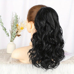 35 56 Cm Body Wave Ponytail Extensions Brown Mix Pale Golden Hair Extensions