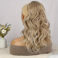 35 56 Cm Body Wave Ponytail Extensions Brown Mix Pale Golden Hair Extensions