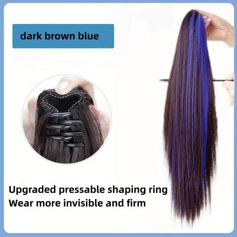 Long Straight Ponytail Extensions Synthetic Clip In Hair Extensions