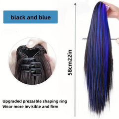 Long Straight Ponytail Extensions Synthetic Clip In Hair Extensions