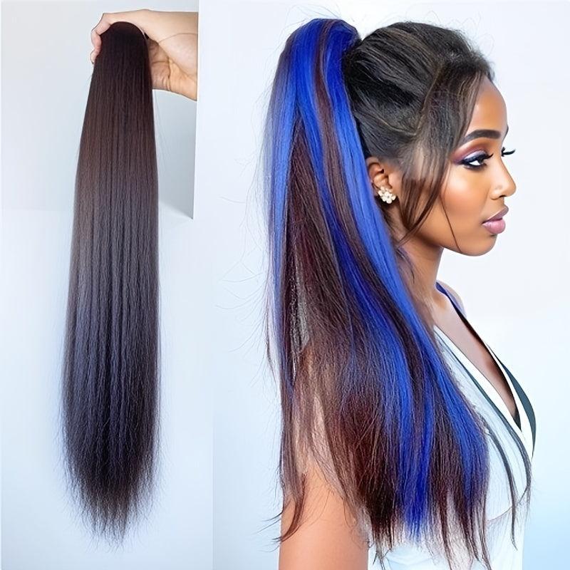 Long Straight Ponytail Extensions Synthetic Clip In Hair Extensions