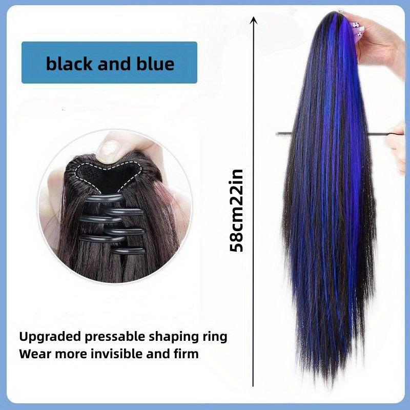 Long Straight Ponytail Extensions Synthetic Clip In Hair Extensions