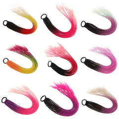 60 96 Cm Colored Gradient Braids Ponytail Hair Extension