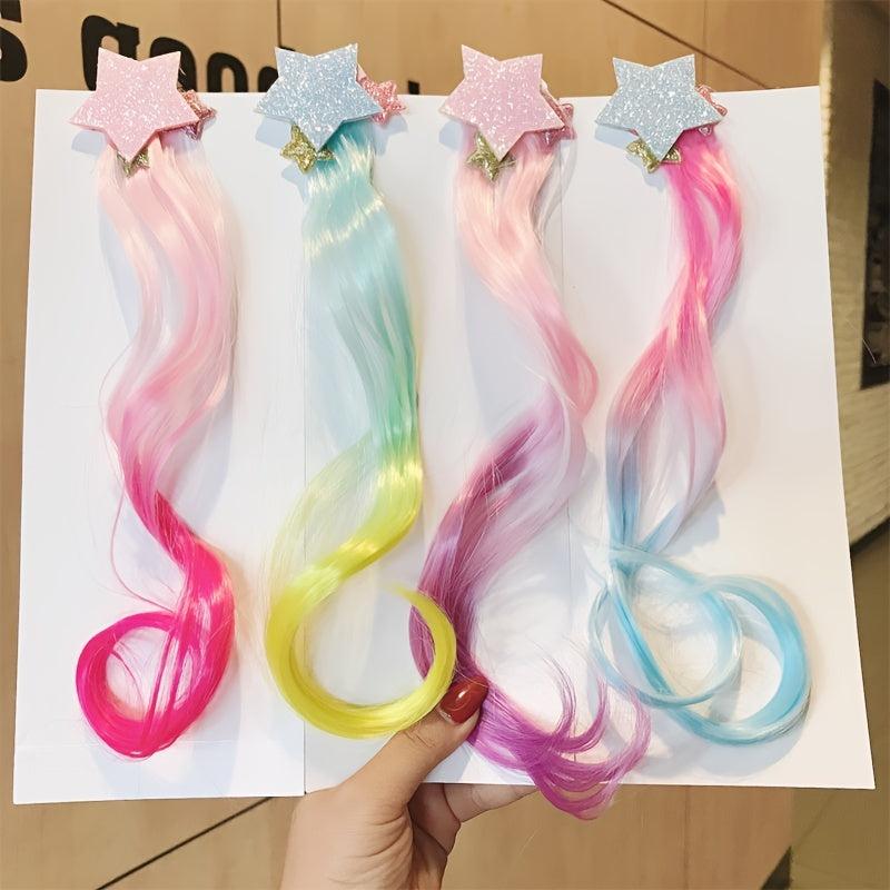 Princess Rainbow Ponytail Hair Extension Clip