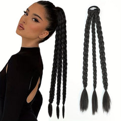 Synthetic Braids Ponytail Elastic Hair Rope Natural Look Daily Use