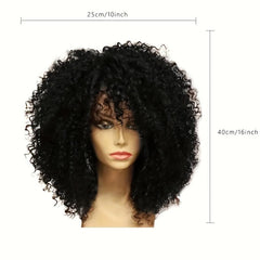 Curly Afro Wig Women Fluffy Synthetic Head Cover Wig