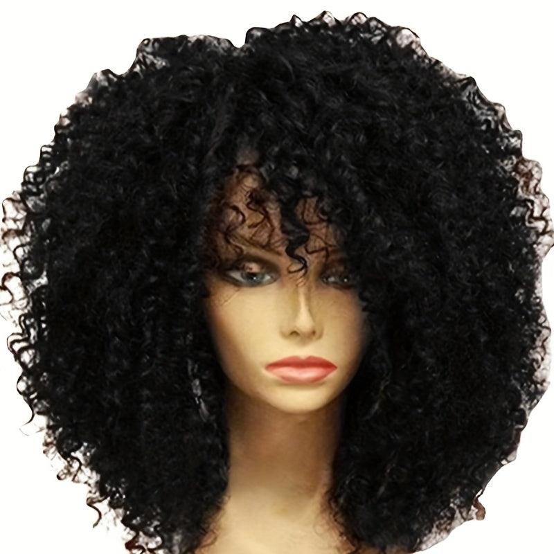 Curly Afro Wig Women Fluffy Synthetic Head Cover Wig