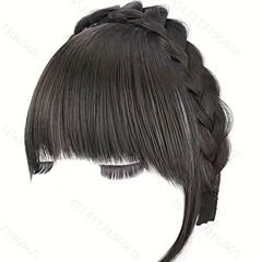 Synthetic Braid Headband with Air Bangs Fishbone Braid Hair Hoop
