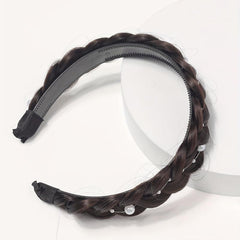 Braided Headband with Pearl Adornment for Daily Use