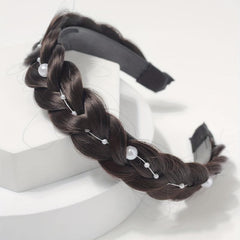 Braided Headband with Pearl Adornment for Daily Use