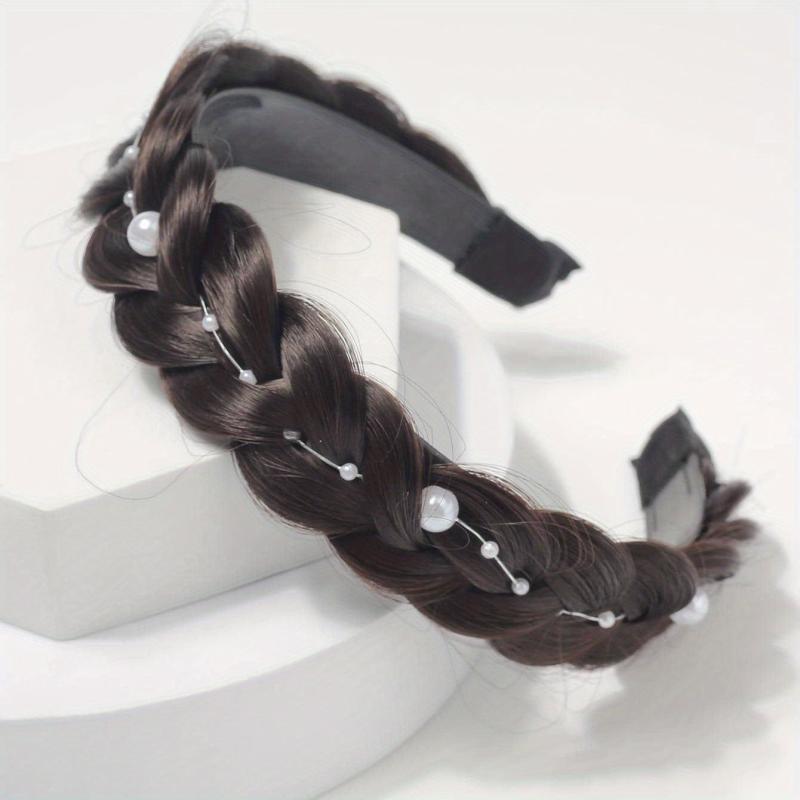 Braided Headband with Pearl Adornment for Daily Use