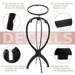 3pack Collapsible Wig Head Stands Portable Wig Holders