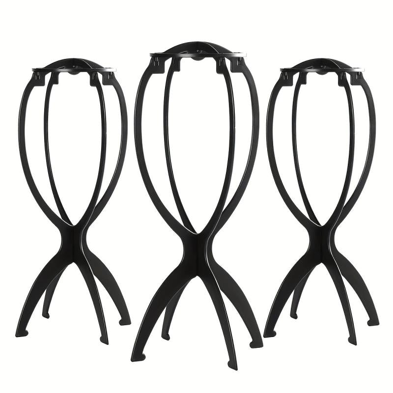 3pack Collapsible Wig Head Stands Portable Wig Holders