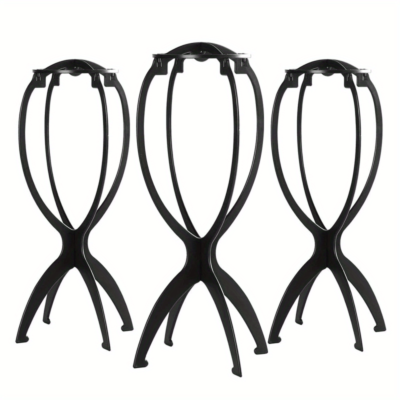 3pack Collapsible Wig Head Stands Portable Wig Holders
