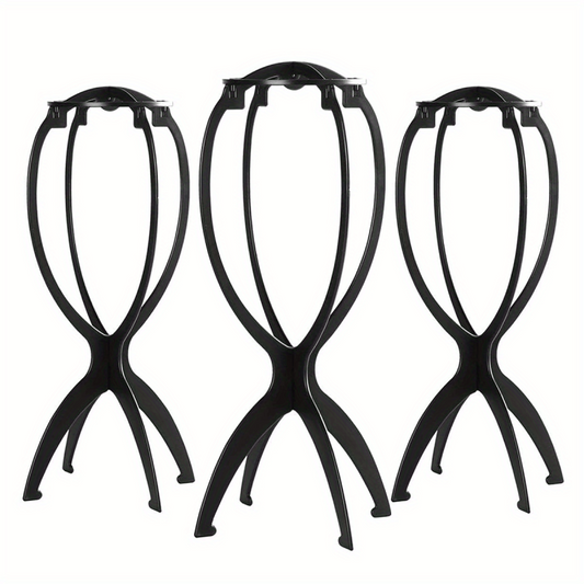 3pack Collapsible Wig Head Stands Portable Wig Holders