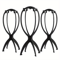 3pack Collapsible Wig Head Stands Portable Wig Holders