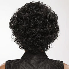 Short Curly Blonde Grey Wigs Natural Synthetic Hair Replacement
