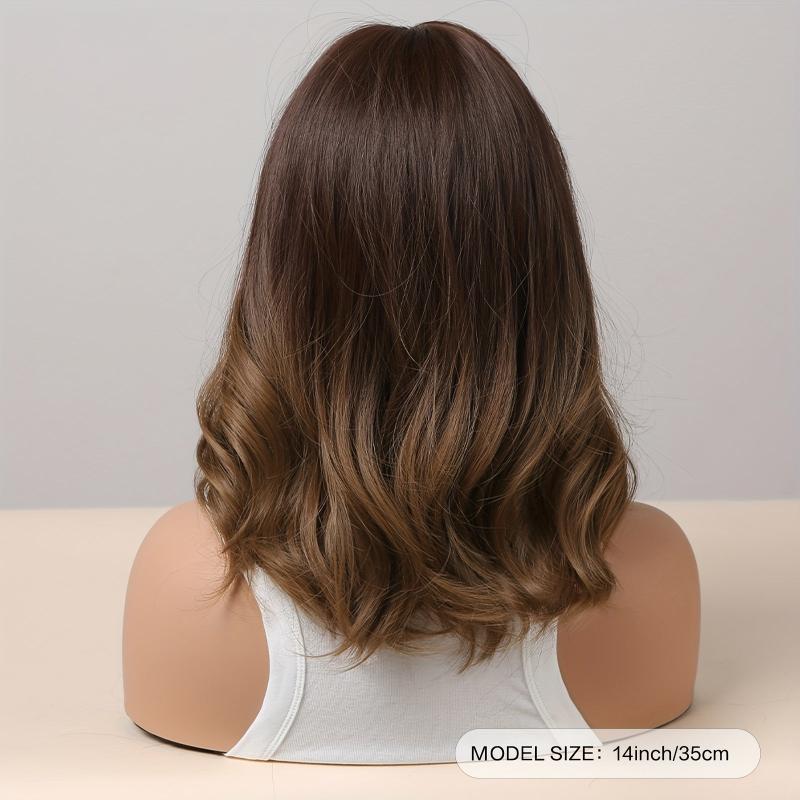 Long Wavy Curly Hair Wigs With Bangs 35 56 Cm Synthetic Fiber for Women Girls