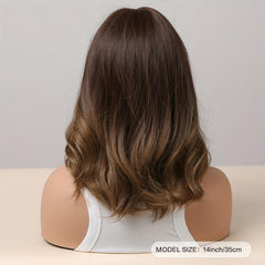 Long Wavy Curly Hair Wigs With Bangs 35 56 Cm Synthetic Fiber for Women Girls