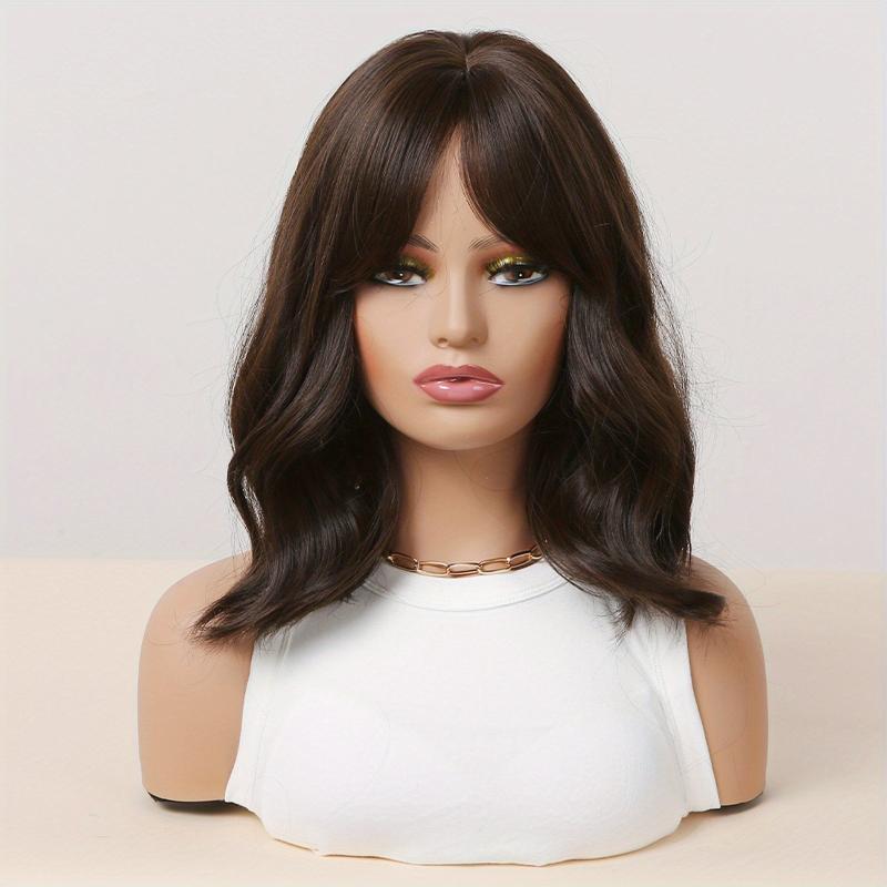 Long Wavy Curly Hair Wigs With Bangs 35 56 Cm Synthetic Fiber for Women Girls