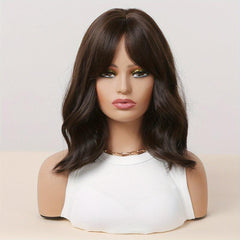 Long Wavy Curly Hair Wigs With Bangs 35 56 Cm Synthetic Fiber for Women Girls