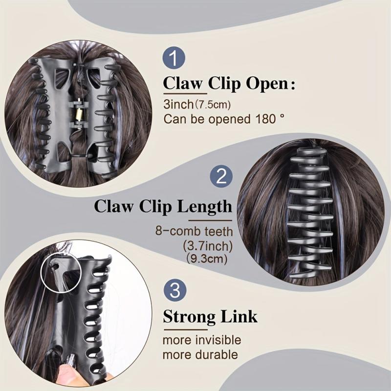 Curly Chignon Hair Bun Claw Clip Ponytail Hairpiece