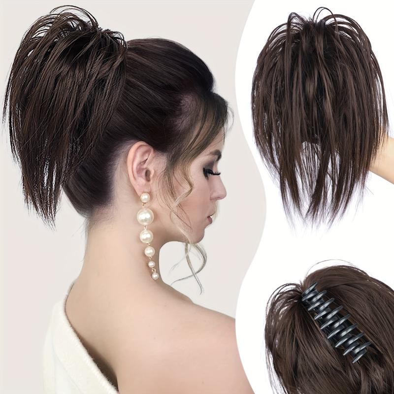 Curly Chignon Hair Bun Claw Clip Ponytail Hairpiece