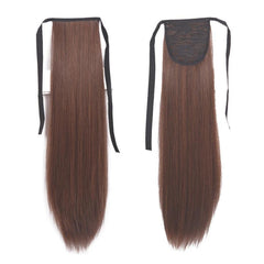 66 cm Long Straight Ponytail Extensions with Ties Synthetic Wrap Around Ponytail