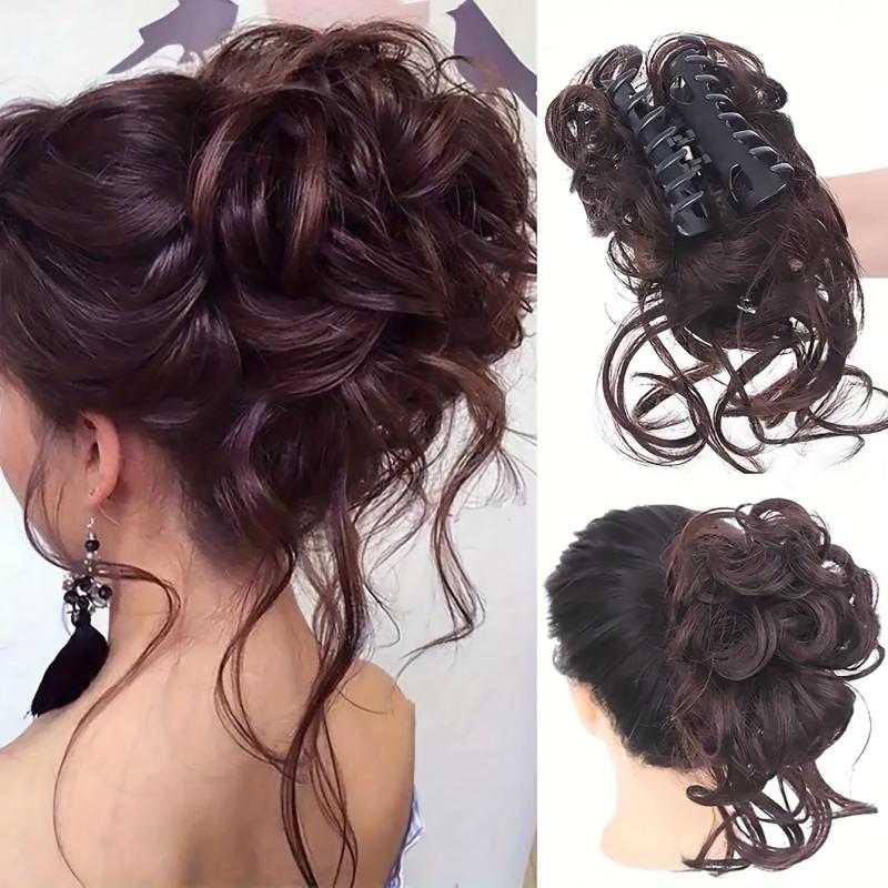 Messy Hair Buns Updo Chignon Claw Ponytail Synthetic Hair Extensions