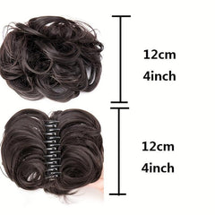 Synthetic Claw Clip In Hair Bun Messy Curly Wavy Chignon Extensions