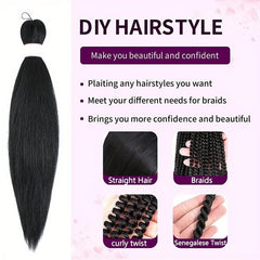 Long Braiding Hair Extensions Pre Stretched Synthetic Hair