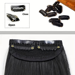 Long Straight Synthetic Clip In Hair Extensions for Daily Use
