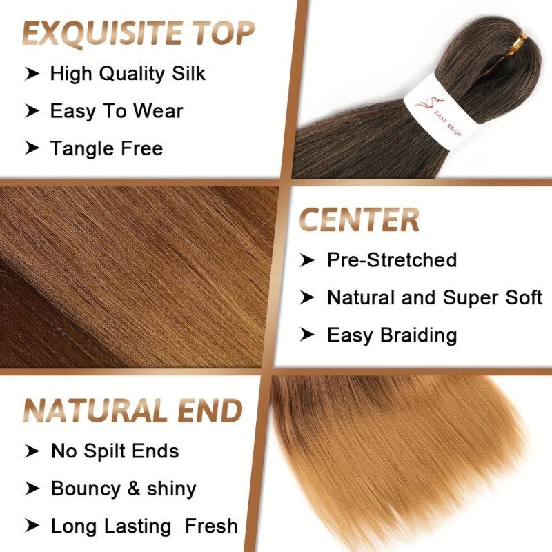 Pre Stretched Braiding Hair Extensions Natural Looking Twist