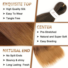 Pre Stretched Braiding Hair Extensions Natural Looking Twist