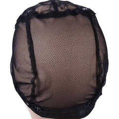 Lace Wig Cap w/ Adjustable Straps Stretch Breathable Synthetic Hair Lace Net Cap