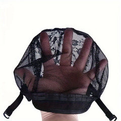Lace Wig Cap w/ Adjustable Straps Stretch Breathable Synthetic Hair Lace Net Cap